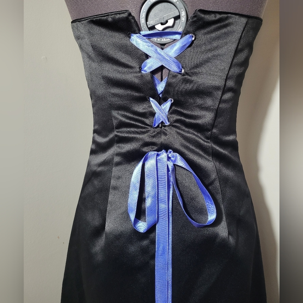 SZ3 Jessica McClintock Gunne Sax Strapless Corset Colorblock Satin Maxi Gown - Picture 6 of 9